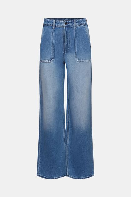 High-Rise-Jeans im Carpenter Fit, BLUE MEDIUM WASHED, overview
