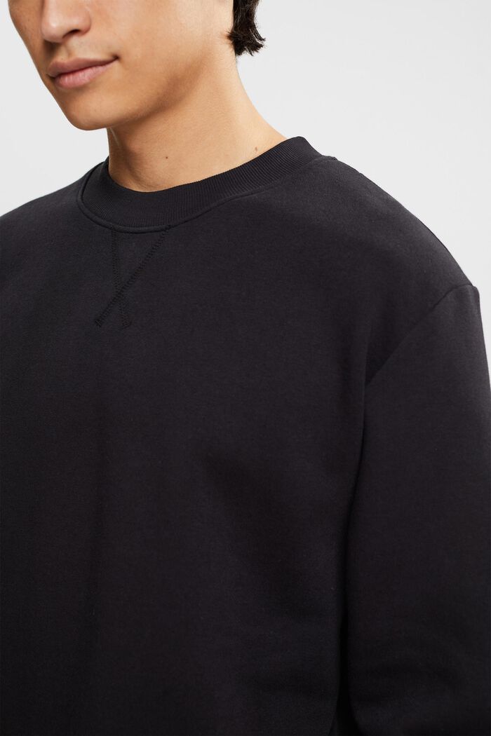 Recycelt: unifarbenes Sweatshirt, BLACK, detail image number 2