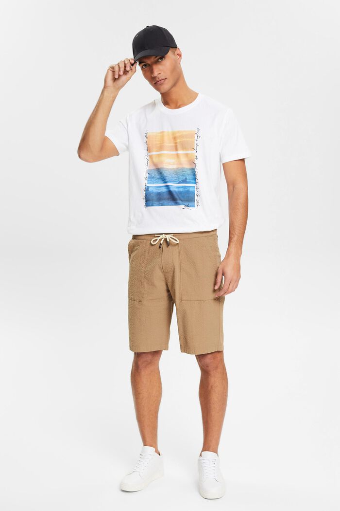 Jersey-T-Shirt mit Print, WHITE, detail image number 0