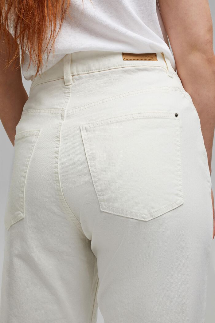 Cropped Jeans mit hohem Bund, Bio-Baumwolle, OFF WHITE, detail image number 2