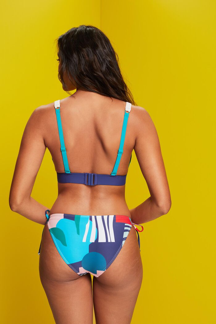 Wattiertes Bikinitop im Colour Block-Design, TEAL GREEN, detail image number 2