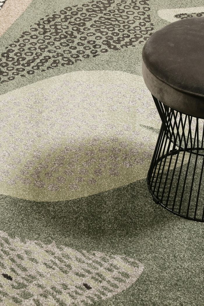 Kurzflor-Teppich mit Natur-Muster, OLIVE, detail image number 6