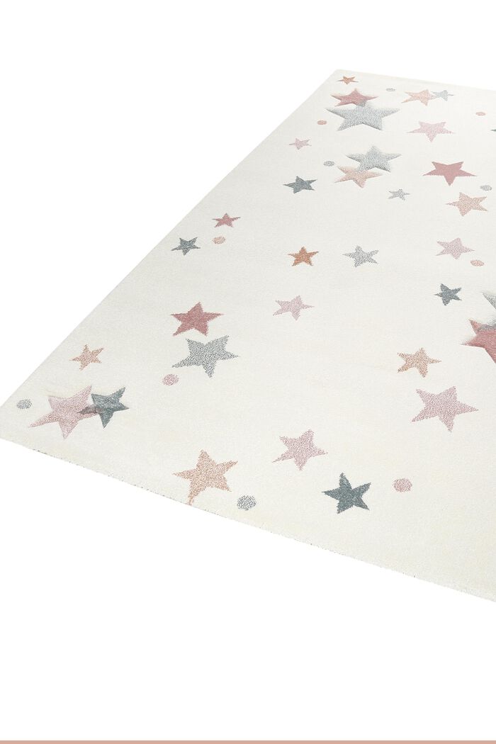 Kinder-Kurzflorteppich mit Sternen, WHITE, detail image number 4