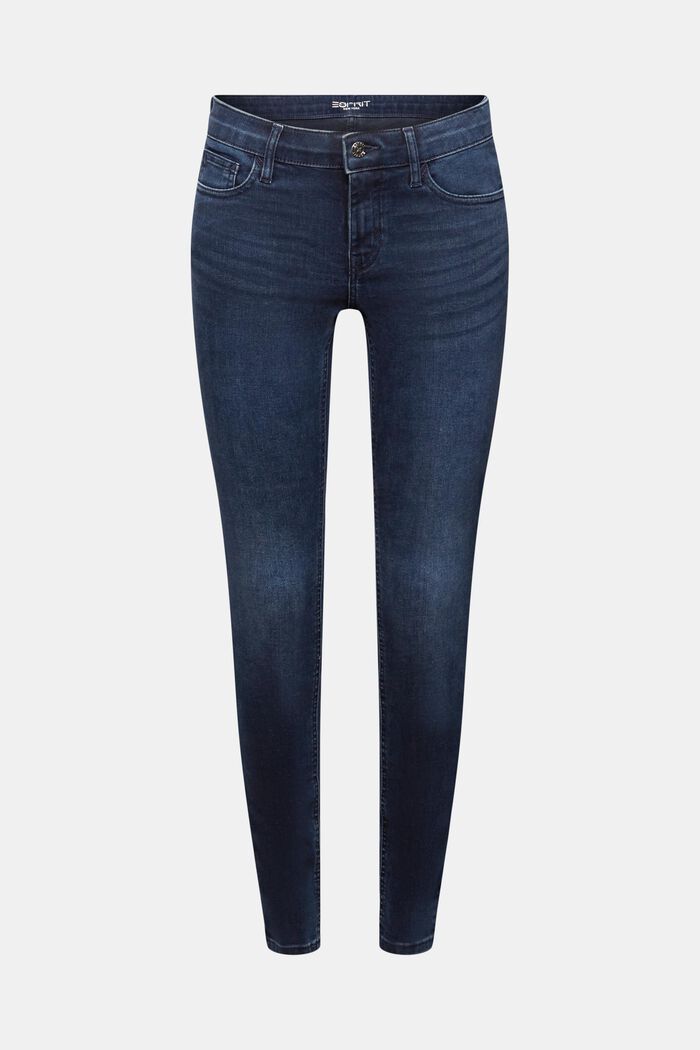 Schmale Jeans mit mittlerer Bundhöhe, BLUE BLACK, detail image number 6