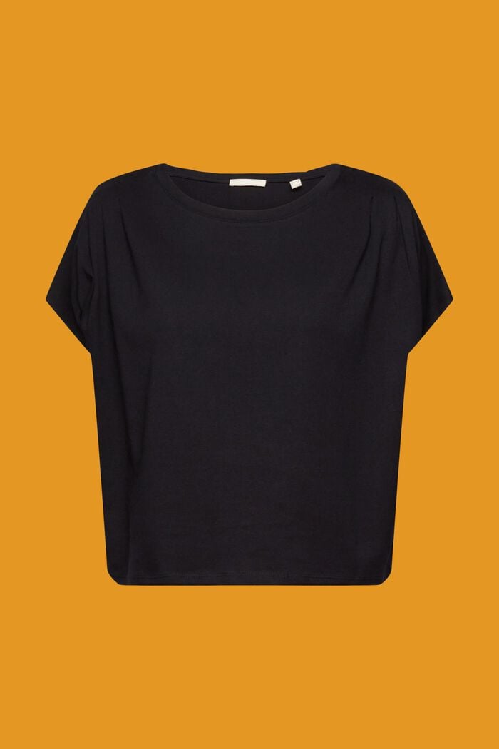 T-Shirt mit Faltendetails, BLACK, detail image number 6