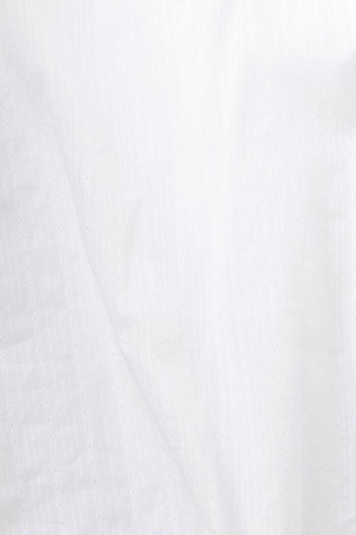 Baumwollbluse mit V-Ausschnitt, WHITE, detail image number 4