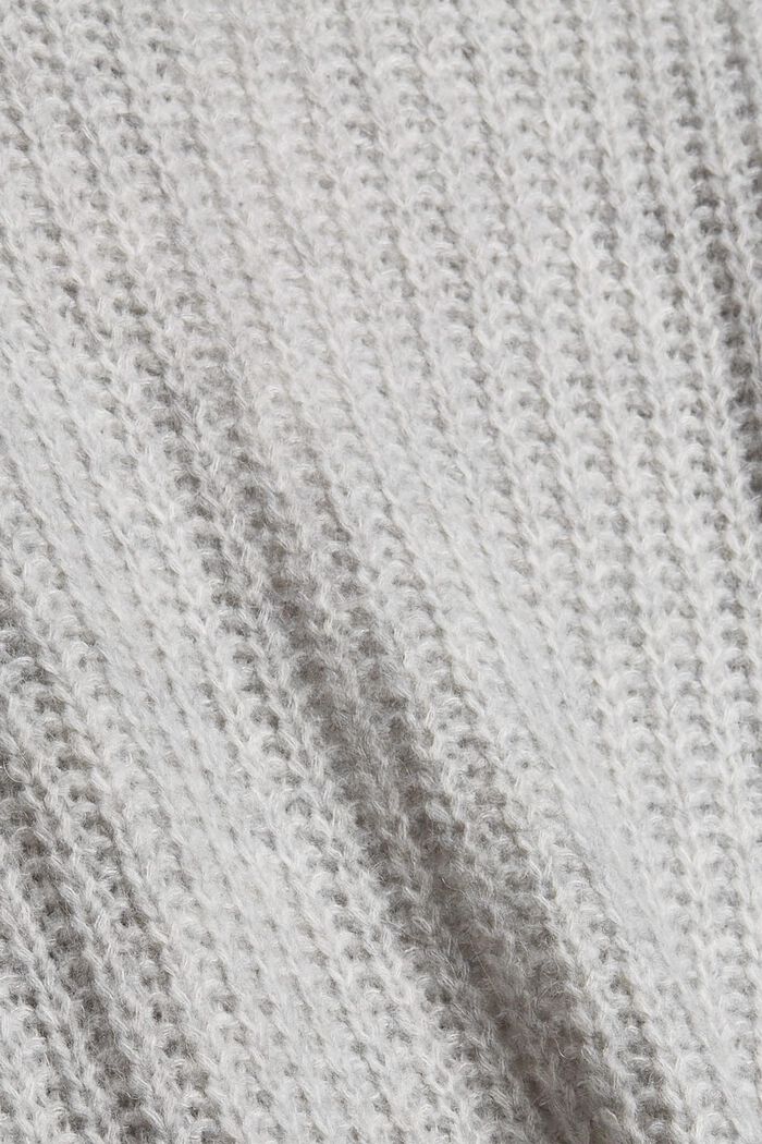 Mit Wolle/Alpaka: Pointelle-Cardigan, LIGHT GREY, detail image number 4