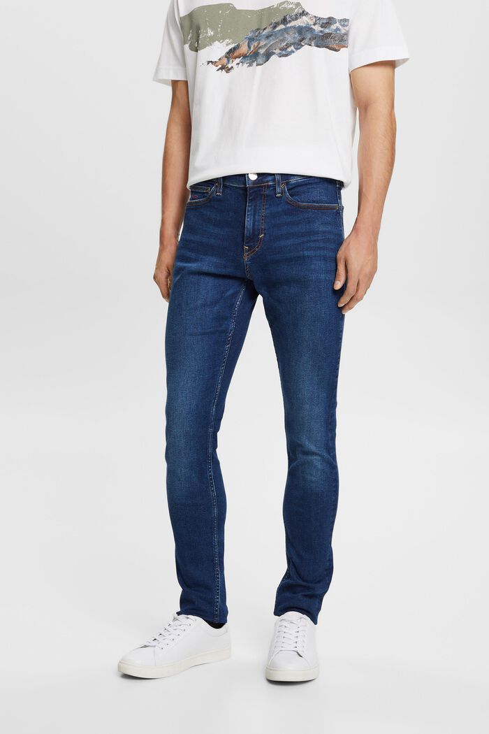 Skinny Jeans mit mittlerer Bundhöhe, BLUE DARK WASHED, detail image number 0