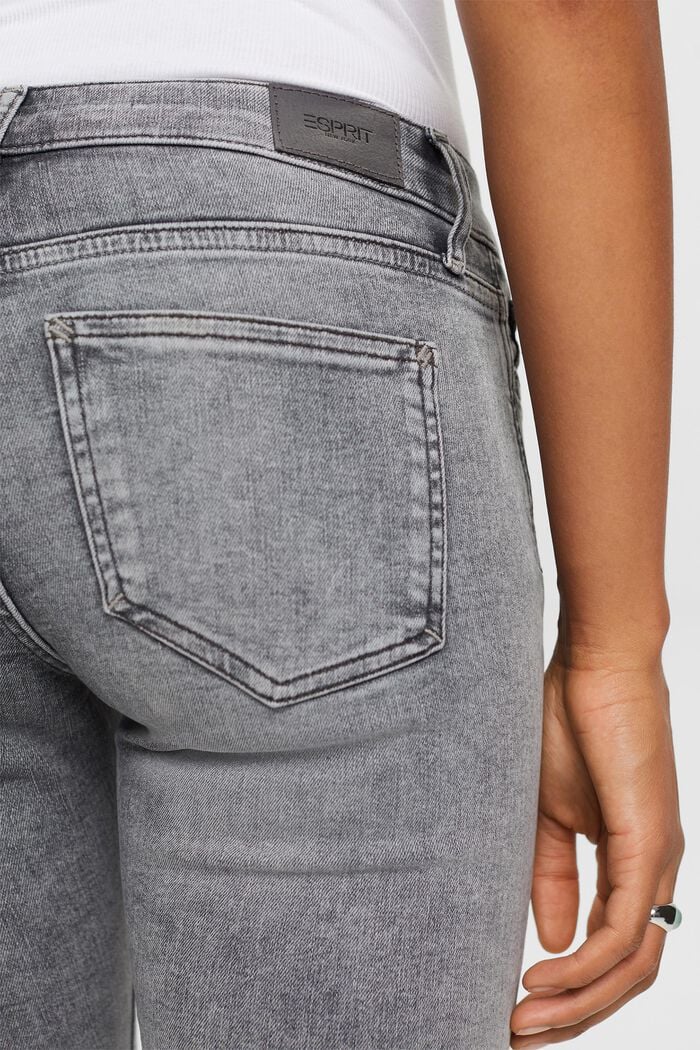 Skinny Jeans mit mittlerer Bundhöhe, GREY MEDIUM WASHED, detail image number 4