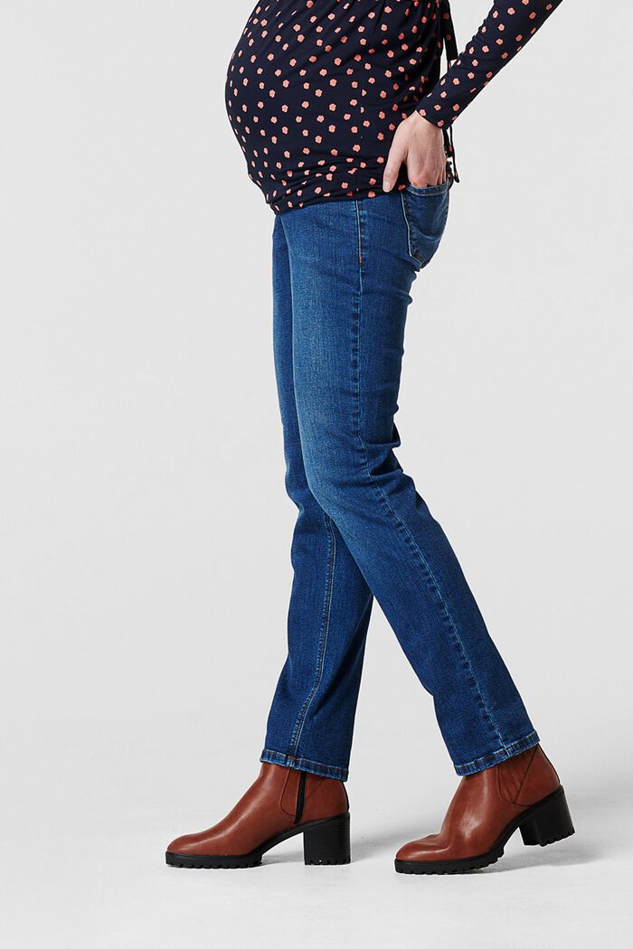 Stretch-Jeans mit Überbauchbund, Bio-Baumwolle, BLUE MEDIUM WASHED, detail image number 3