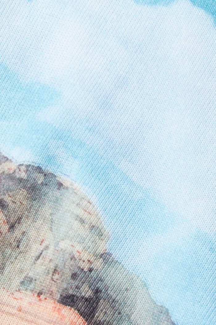 Cropped-Pullover mit digitalem Allover-Landschafts-Print, TURQUOISE, detail image number 6