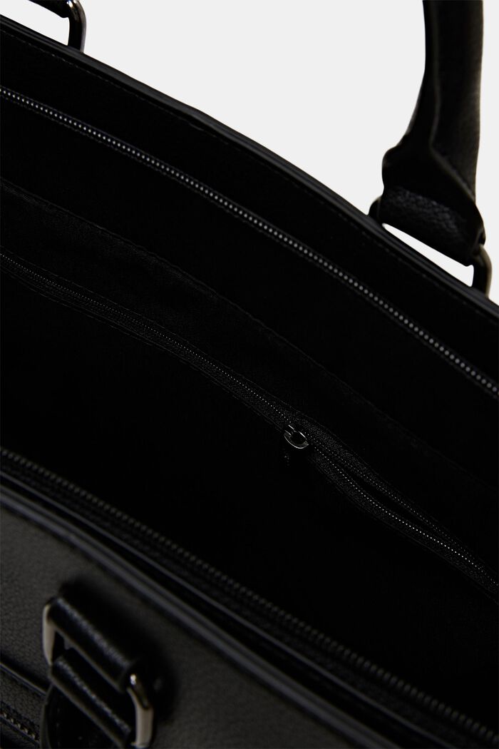 Tote Bag in Lederoptik, BLACK, detail image number 3