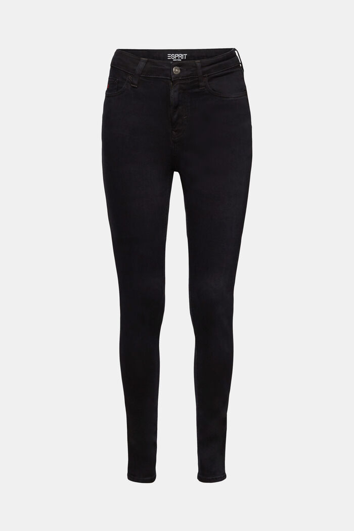 Premium-Skinny Jeans mit hohem Bund, BLACK DARK WASHED, detail image number 7