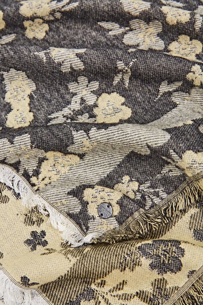 Schal mit floralem Muster, BLACK, detail image number 2