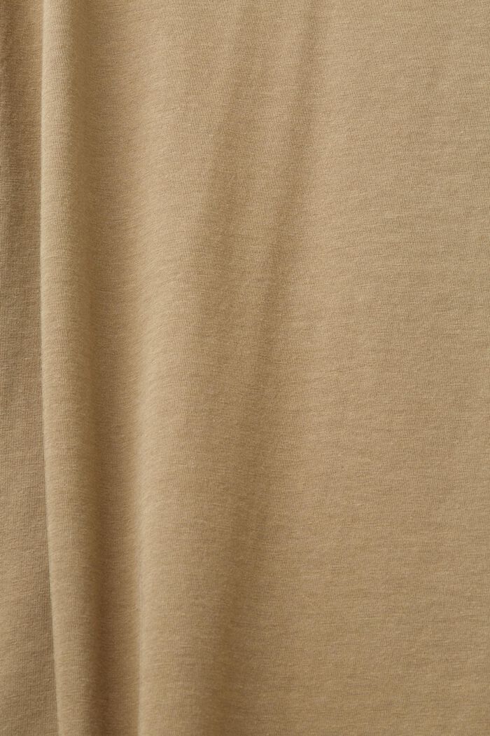 Rundhals-T-Shirt aus Jersey, 100 % Baumwolle, KHAKI GREEN, detail image number 5