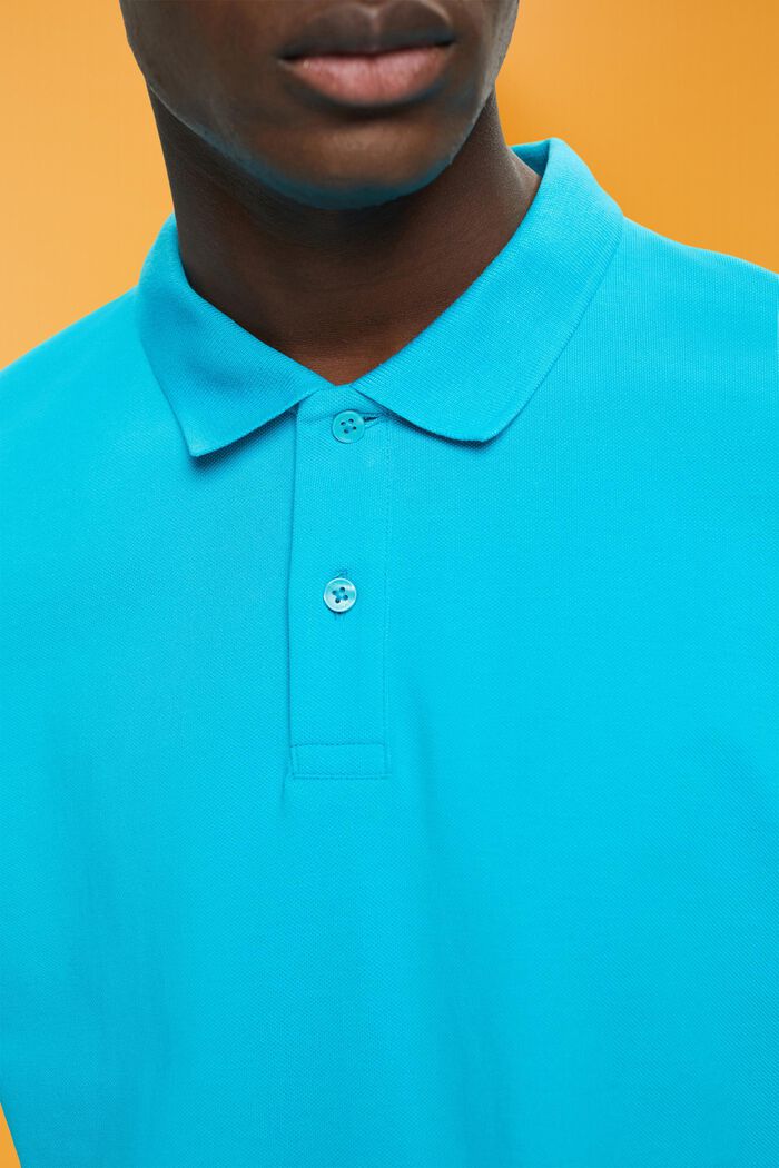 Slim-Fit-Poloshirt aus Baumwoll-Piqué, AQUA GREEN, detail image number 2
