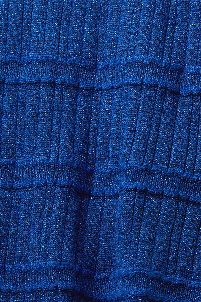 Kurzer Pullover im Glitzerlook mit Stehkragen, BRIGHT BLUE, detail image number 5