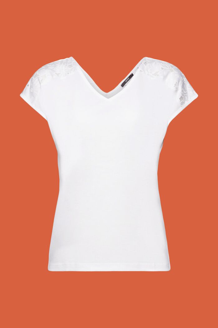 T-Shirt mit Ausbrennermuster, WHITE, detail image number 5