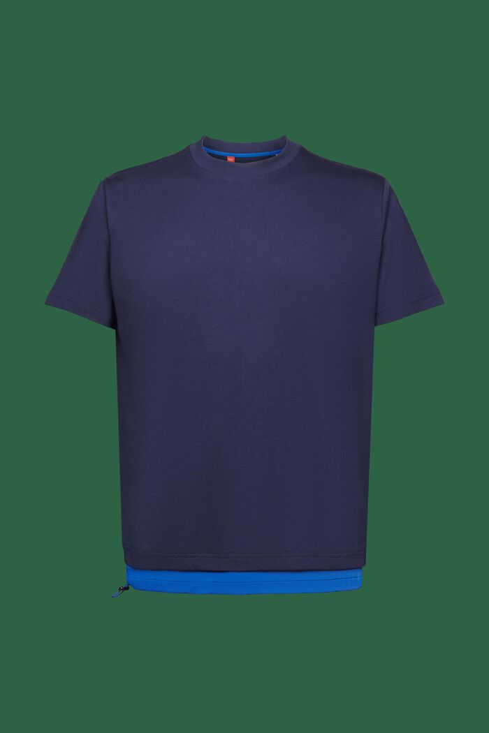 T-Shirt aus Baumwolljersey mit Kordelzug, DARK BLUE, detail image number 5