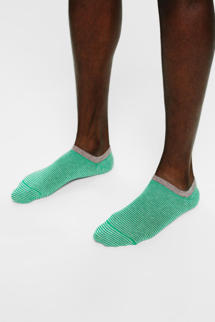 2er-Set Knöchelhohe Socken im Streifendesign, GREEN/GREY, detail image number 1