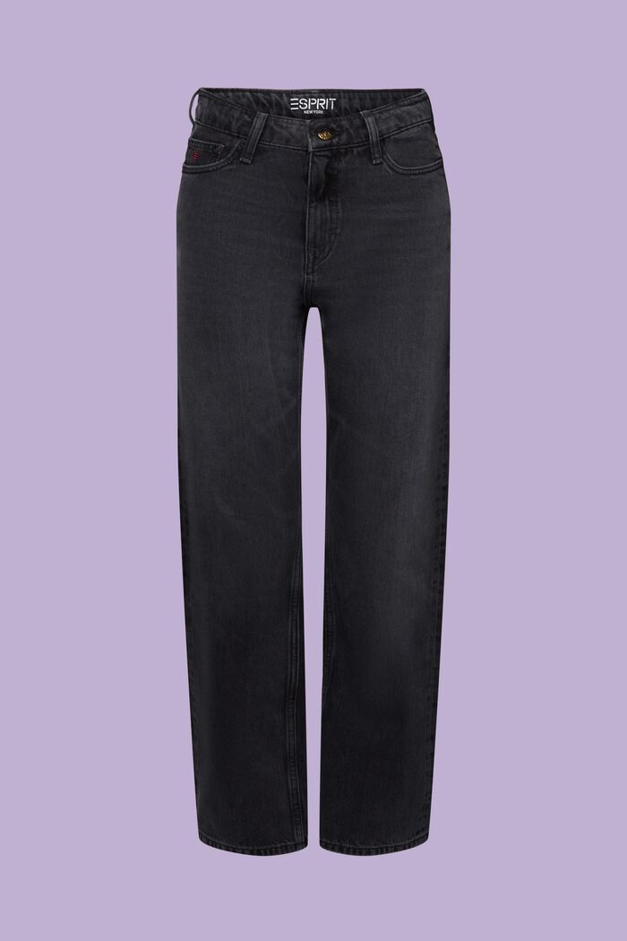 Retro-Jeans mit gerader Passform und hohem Bund, GREY DARK WASHED, detail image number 6