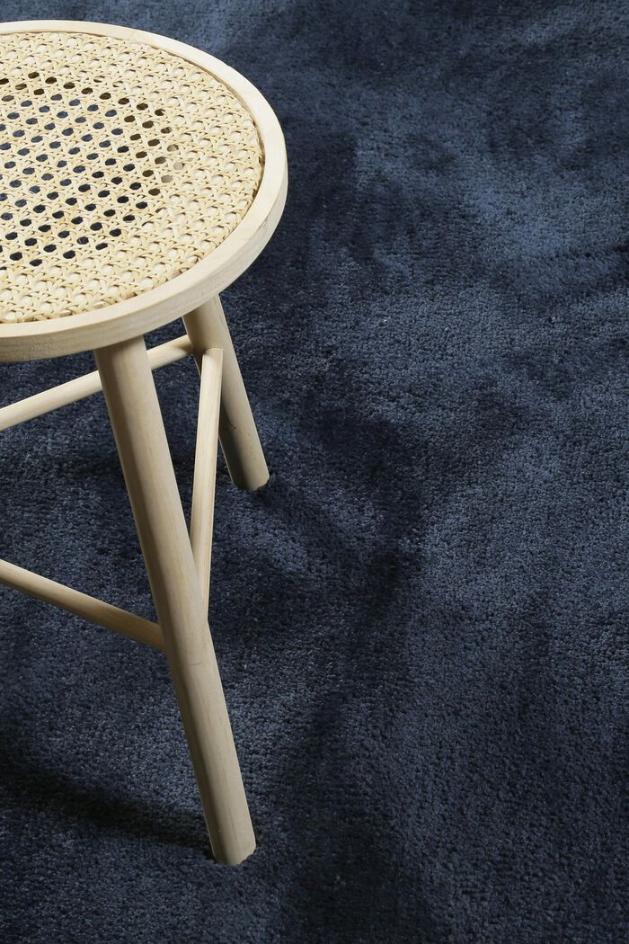 Hochflor-Teppich im unifarbenen Design, NAVY BLUE, detail image number 1