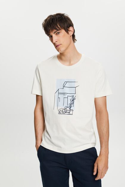 T-Shirt mit Frontprint, 100% Baumwolle