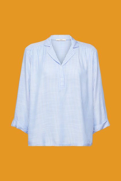 Locker geschnittene Bluse, LENZING™ ECOVERO™, LIGHT BLUE, overview