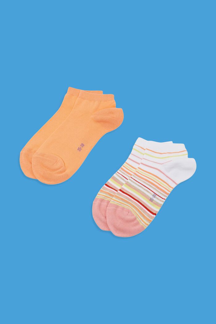 2er-Set Socken aus Bio-Baumwolle, ORANGE/WHITE, detail image number 0