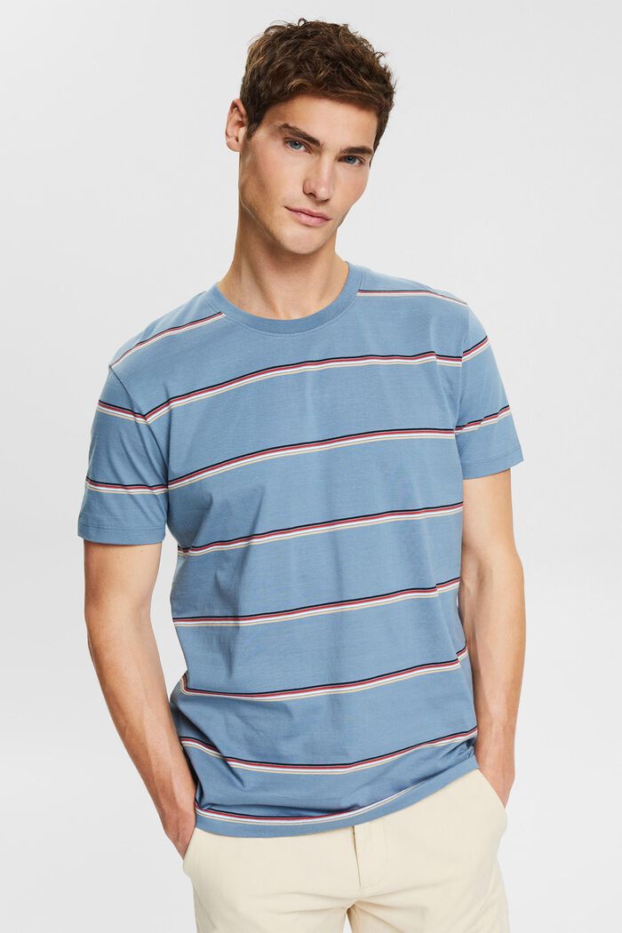 Jersey-T-Shirt mit Streifen, BLUE, detail image number 0
