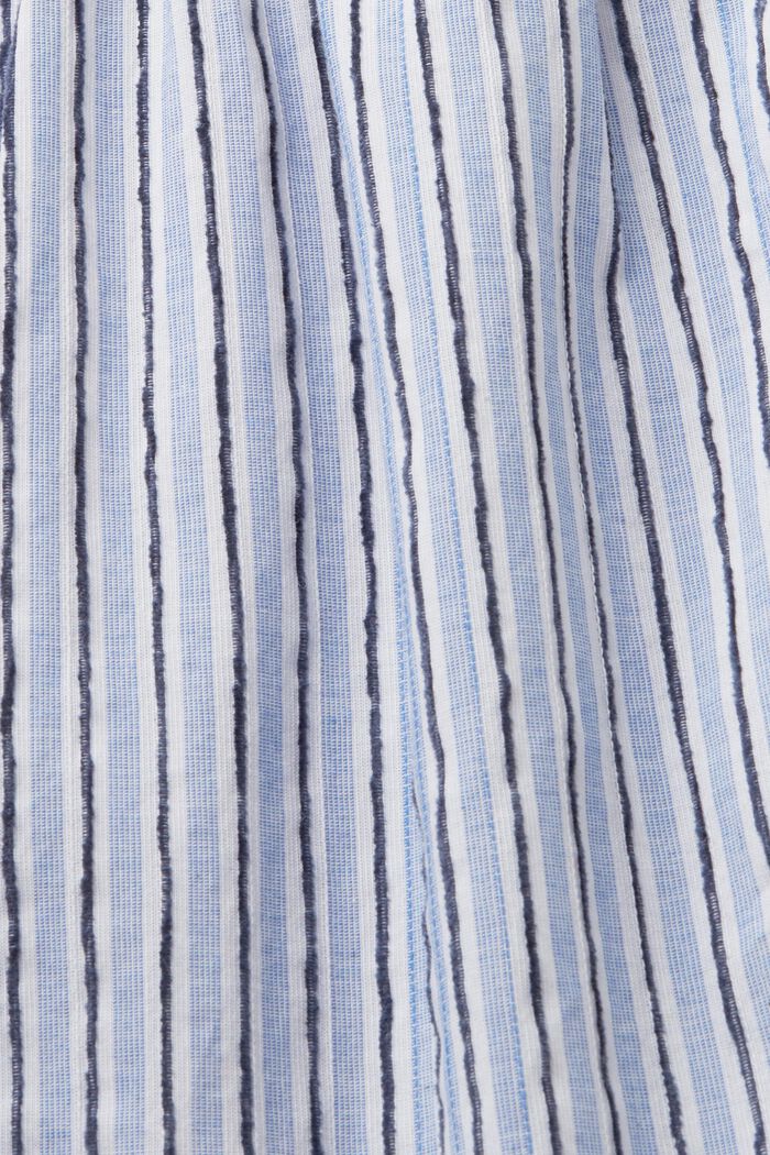 Gestreifte Kurzarmbluse aus 100 % Baumwolle, BRIGHT BLUE, detail image number 4