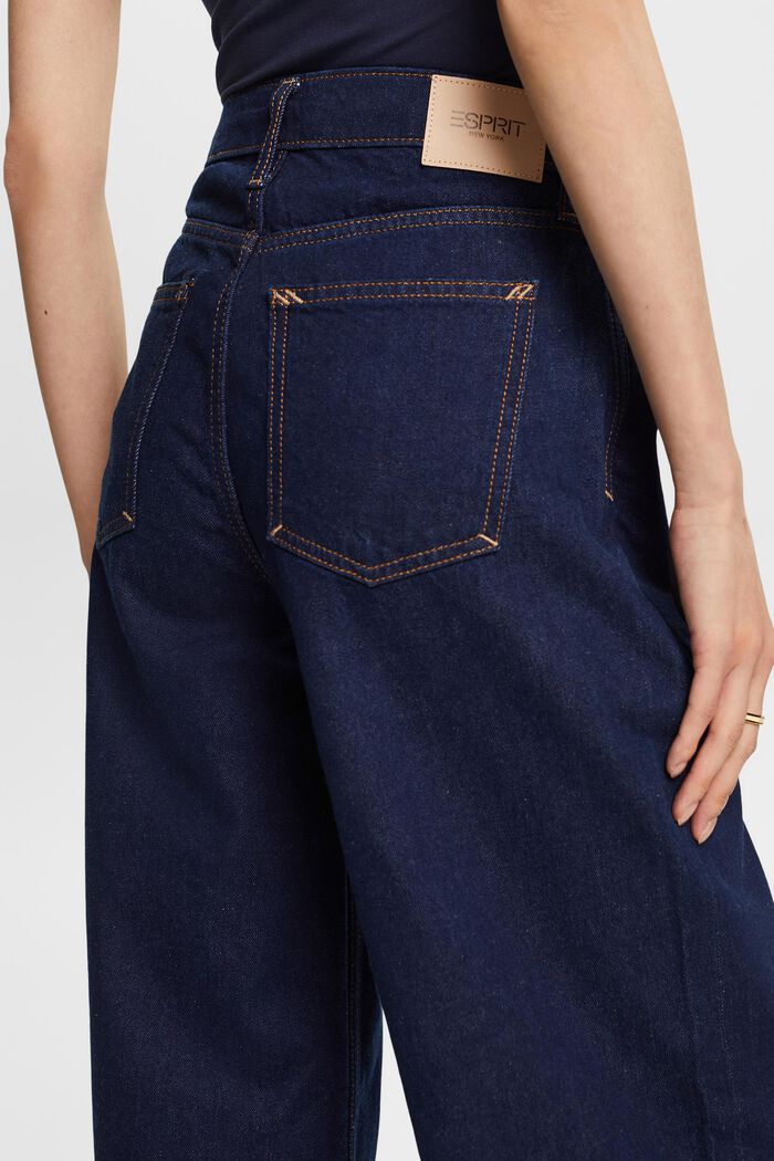 Retro-Jeans mit weitem Bein, 100 % Baumwolle, BLUE RINSE, detail image number 4