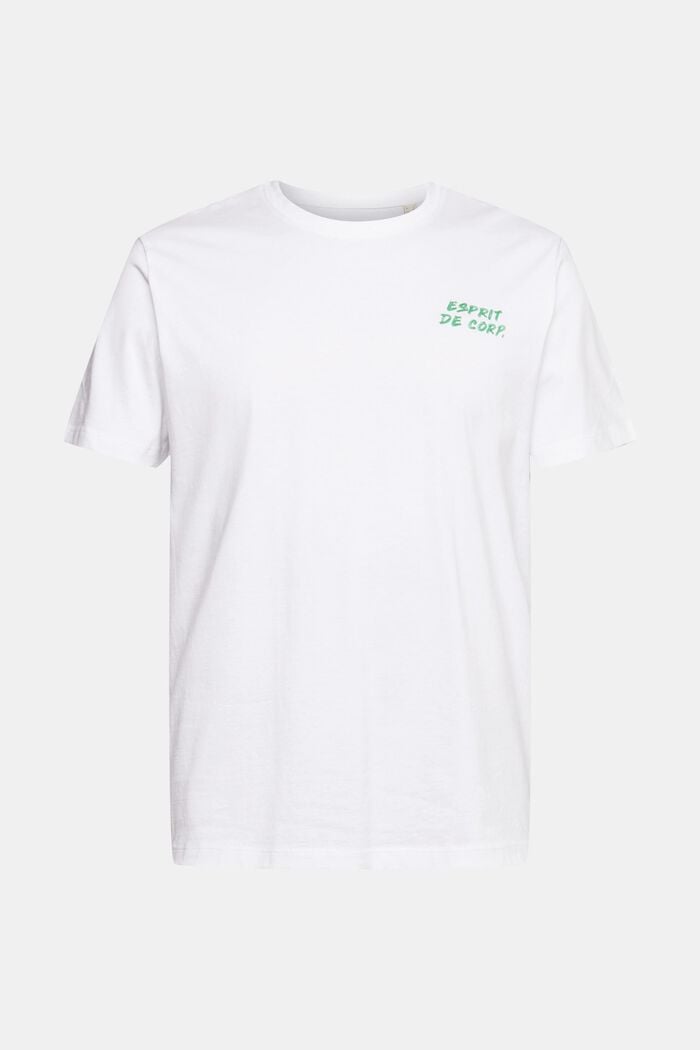 Jersey-T-Shirt mit Logo-Stickerei, WHITE, detail image number 6