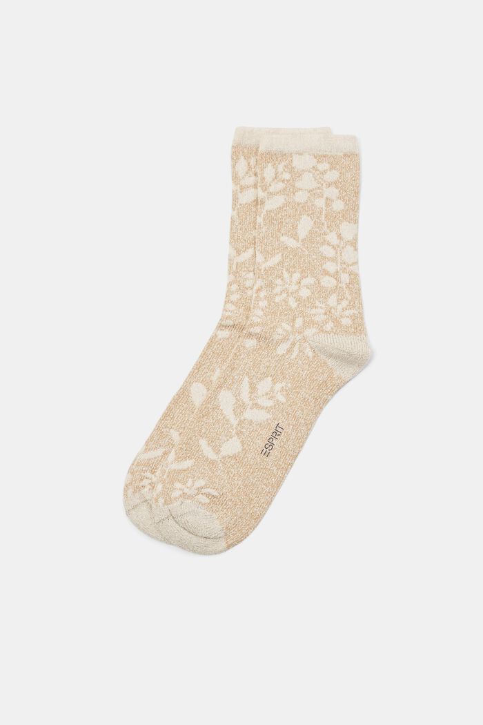 Geblümte Frottee-Socken, Bio-Baumwolle, PEARL, detail image number 0