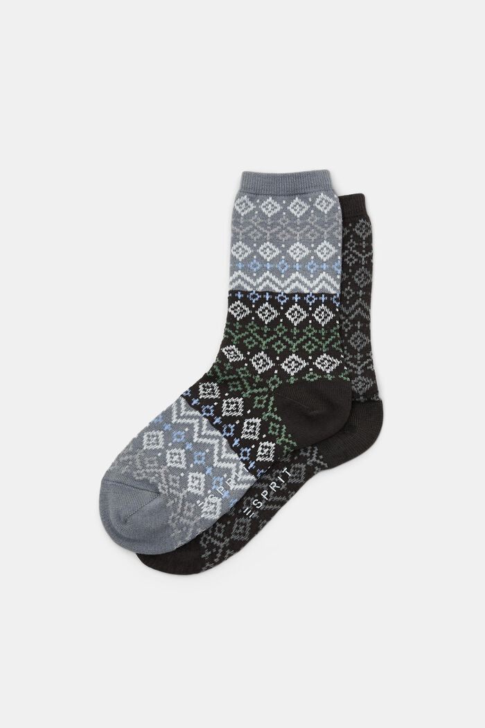 2er-Pack Norweger-Socken, Organic Cotton, GREY, detail image number 0