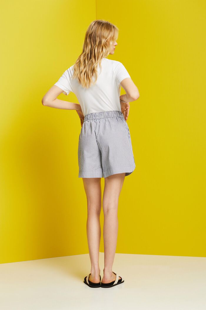 Seersucker-Shorts mit Streifen, 100 % Baumwolle, NAVY, detail image number 3