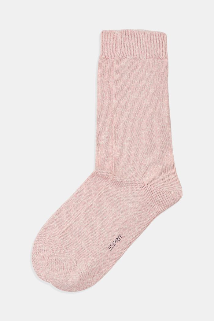 Boot-Socken in Grobstrick mit Wolle, LIGHT PINK, detail image number 0
