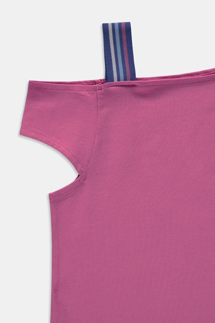 T-Shirt mit asymmetrischem Ausschnitt, DARK PINK, detail image number 2