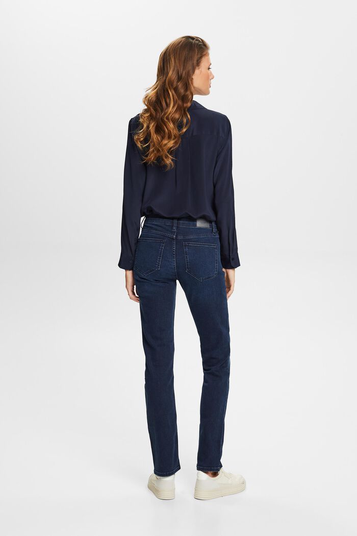 Gerade Jeans mit mittlerer Bundhöhe, BLUE BLACK, detail image number 3