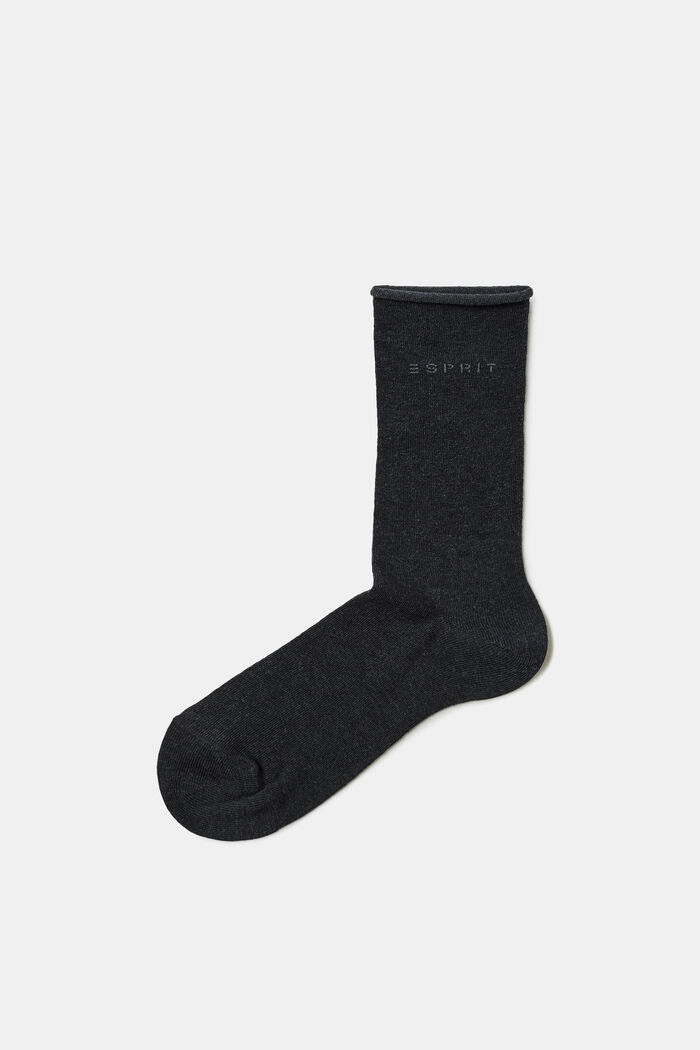 Socken mit Rollbündchen aus Baumwoll-Mix, , overview