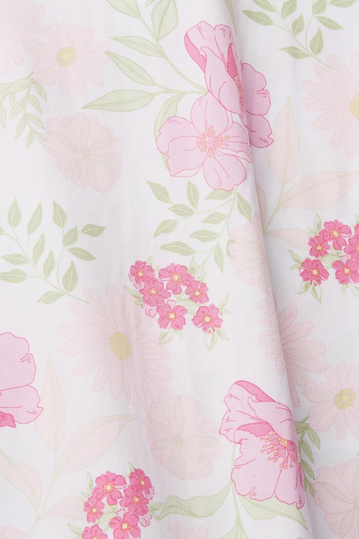 Floral gemusterter Pyjama, LENZING™ ECOVERO™, WHITE, detail image number 4
