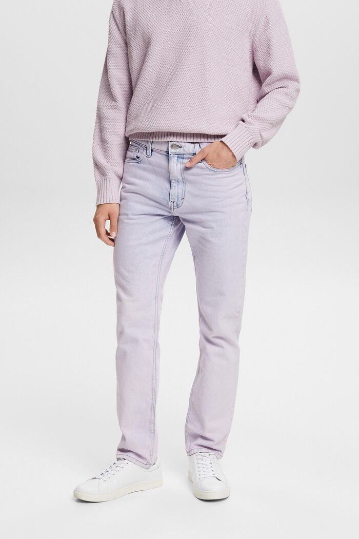 Jeans mit geradem Bein und mittlerer Bundhöhe, LAVENDER, detail image number 0