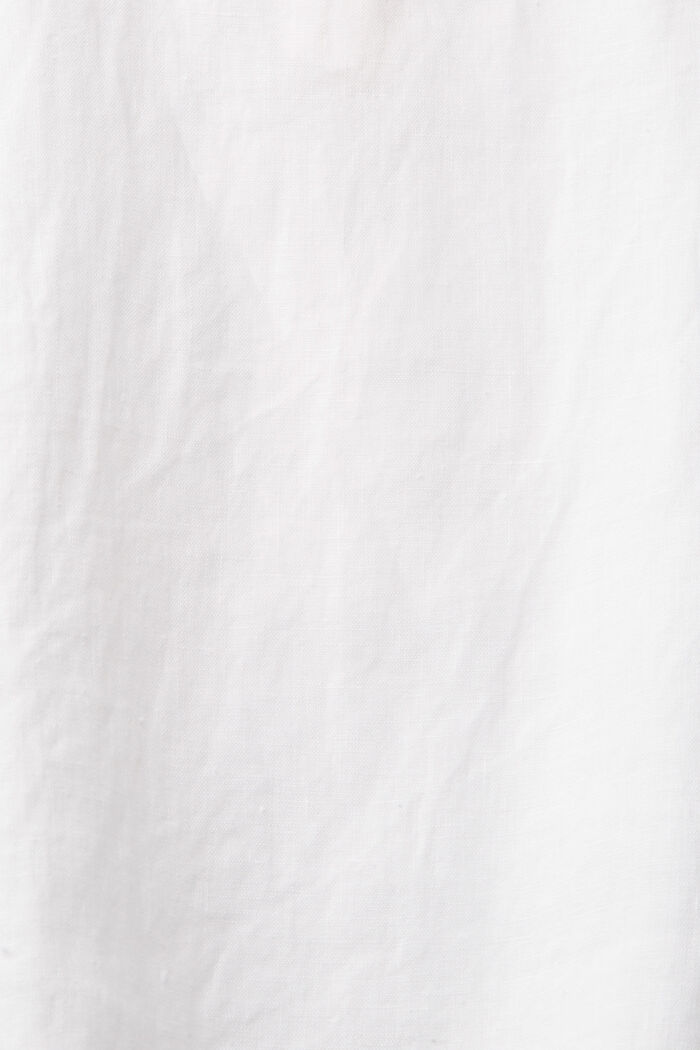 Bluse mit Knopf-Details aus 100% Leinen, WHITE, detail image number 4