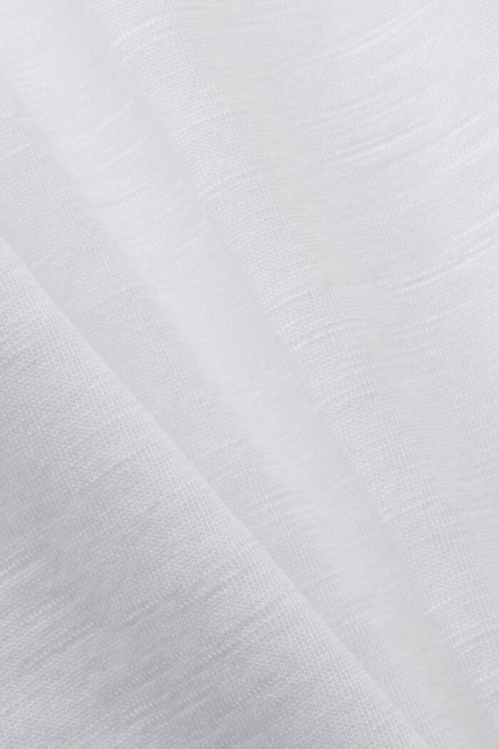Klassisches Rundhals-T-Shirt, 100 % Baumwolle, WHITE, detail image number 5