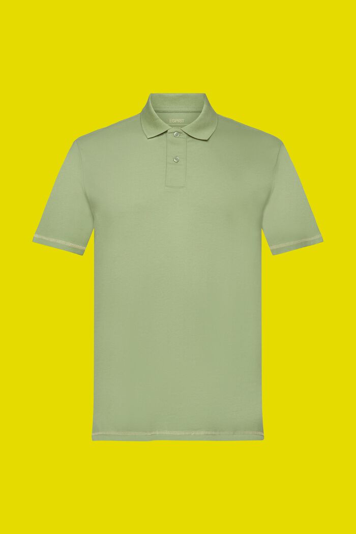 Poloshirt aus Jersey, 100 % Baumwolle, PALE KHAKI, detail image number 6