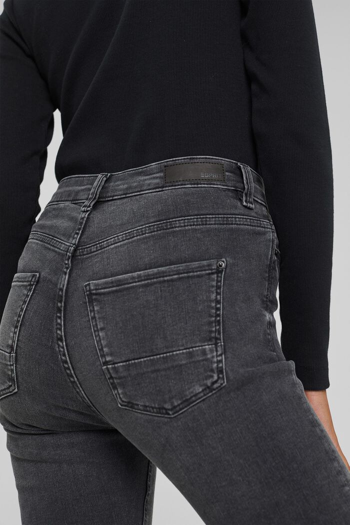 Stretch-Jeans mit Schlitz, Bio-Baumwolle, BLACK DARK WASHED, detail image number 2