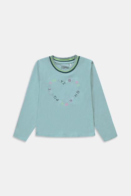 Longsleeve mit Print, LIGHT TURQUOISE, overview