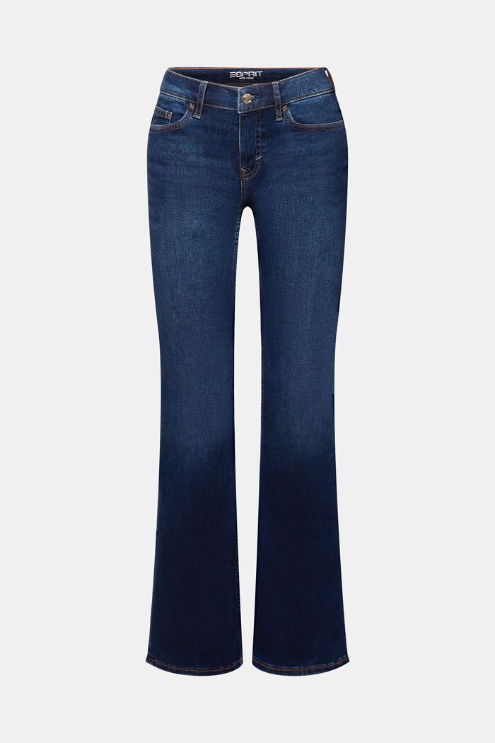 Bootcut Jeans mit mittlerer Bundhöhe, BLUE DARK WASHED, detail image number 6