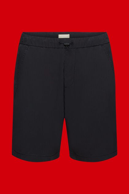 Leichte Shorts im Washed-Look, BLACK, overview