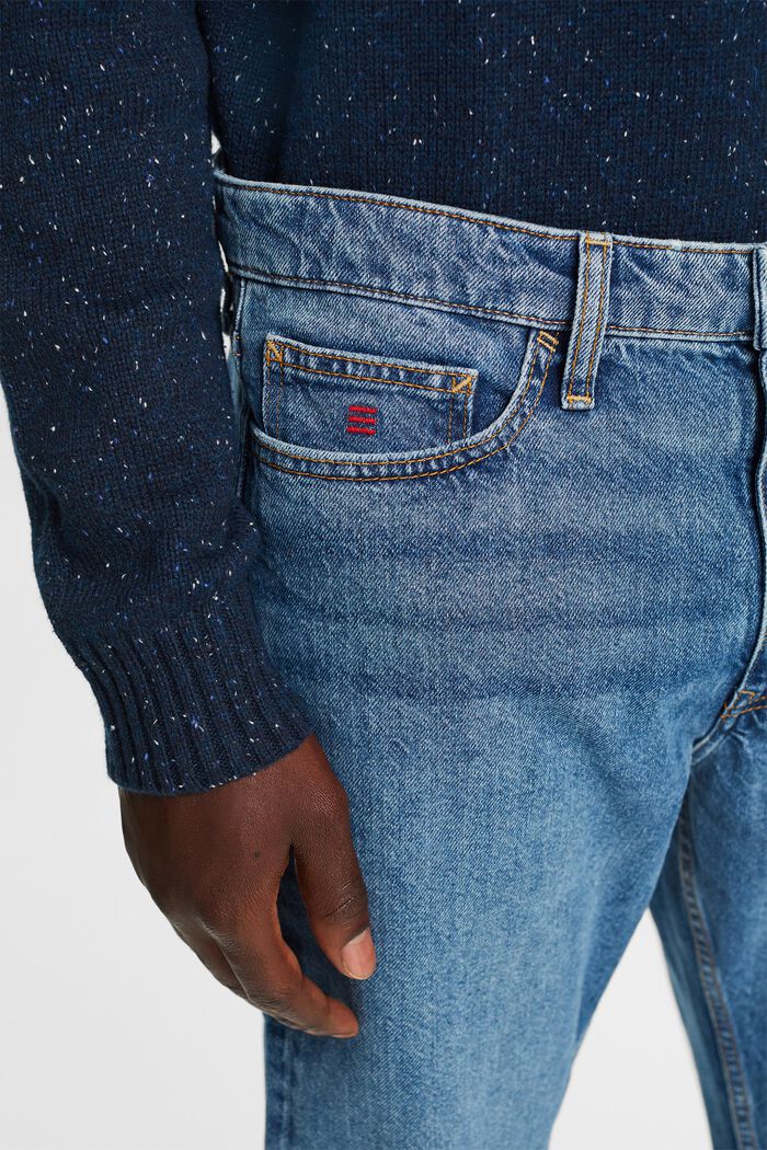 Jeans mit geradem Bein und mittlerer Bundhöhe, BLUE MEDIUM WASHED, detail image number 2